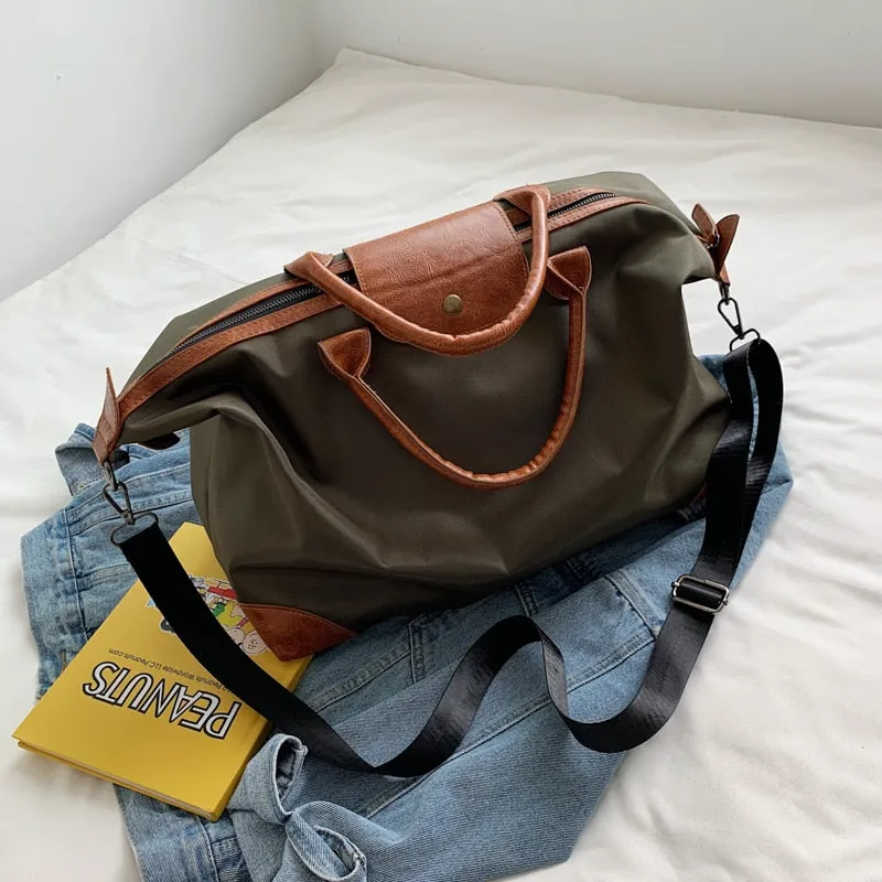 Laura Nylon Leather Weekender Bags - 3 Colors