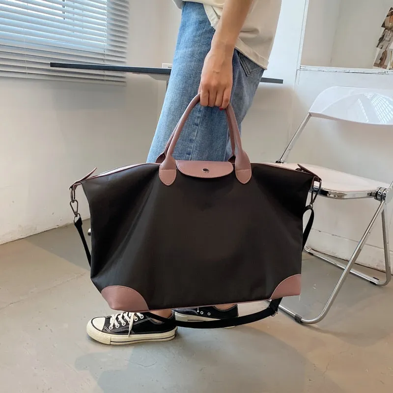 Laura Nylon Leather Weekender Bags - 3 Colors