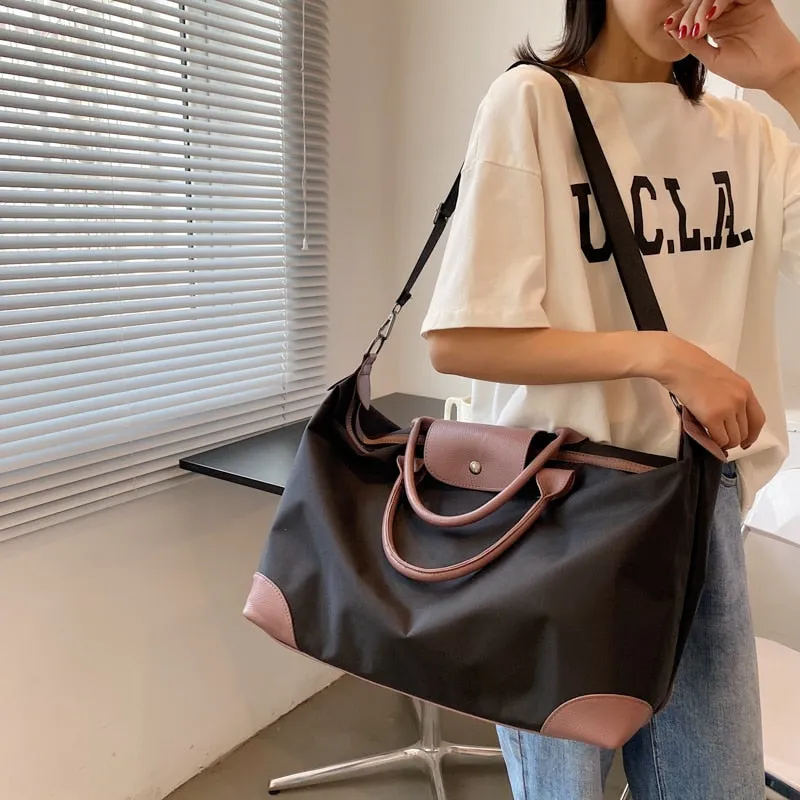 Laura Nylon Leather Weekender Bags - 3 Colors