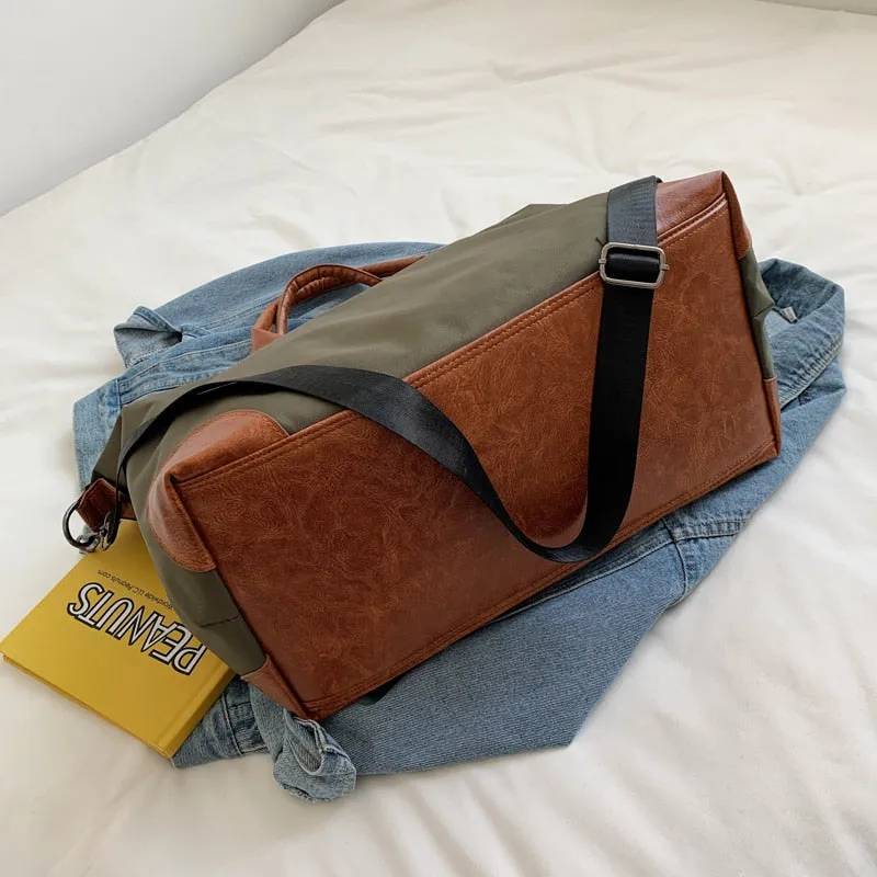 Laura Nylon Leather Weekender Bags - 3 Colors
