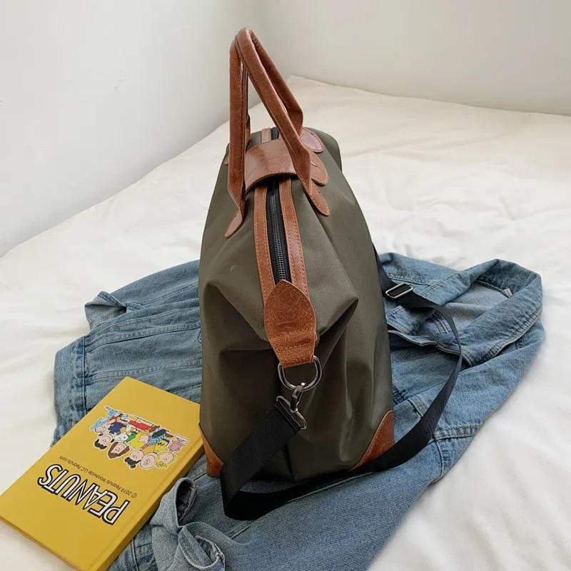 Laura Nylon Leather Weekender Bags - 3 Colors