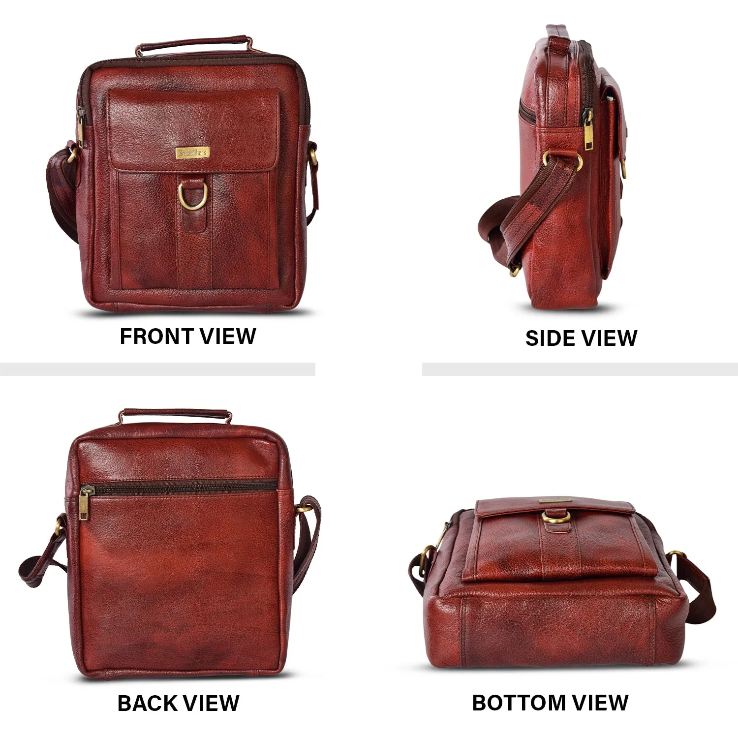 LEATHER SLING BAG  998907 (BROWN)