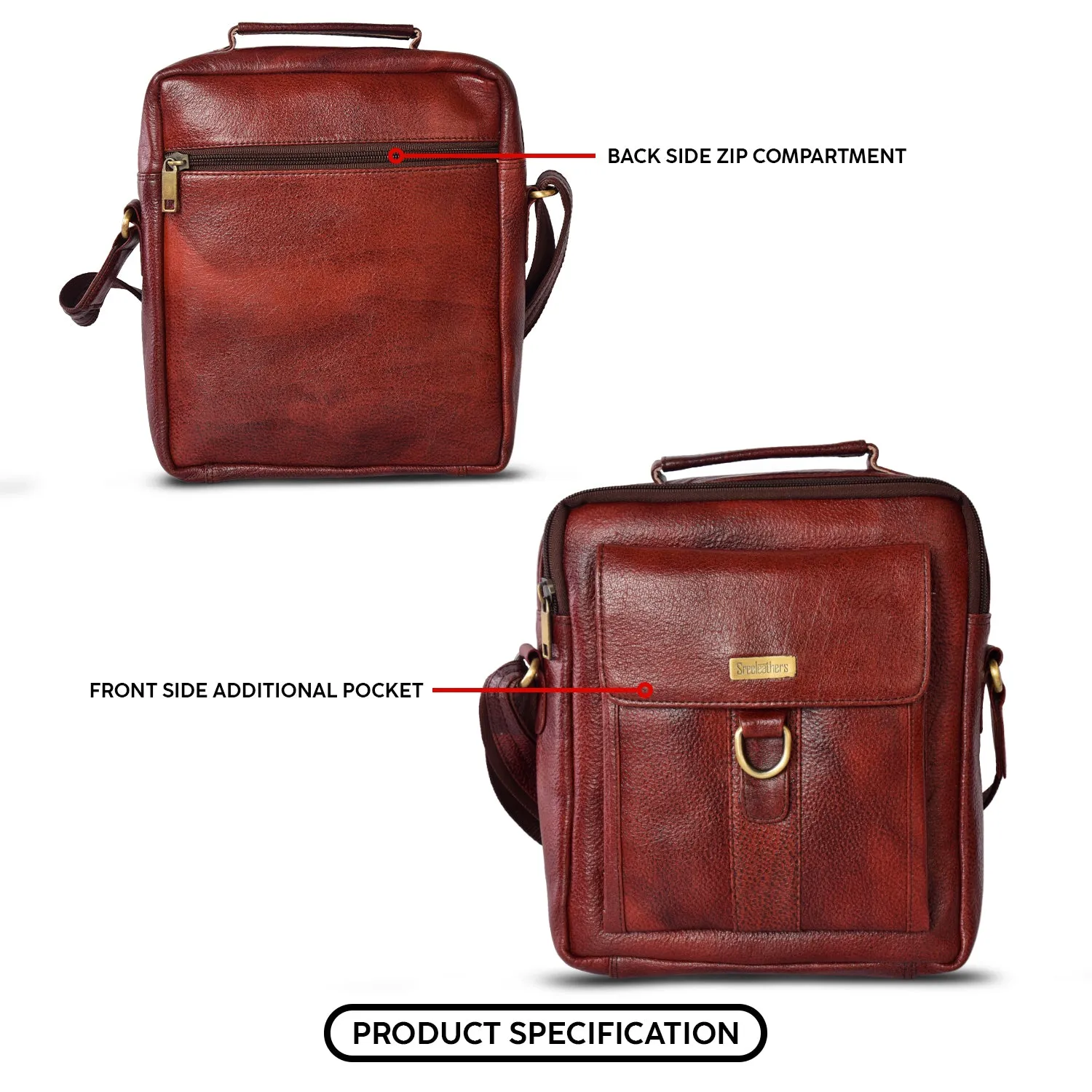 LEATHER SLING BAG  998907 (BROWN)