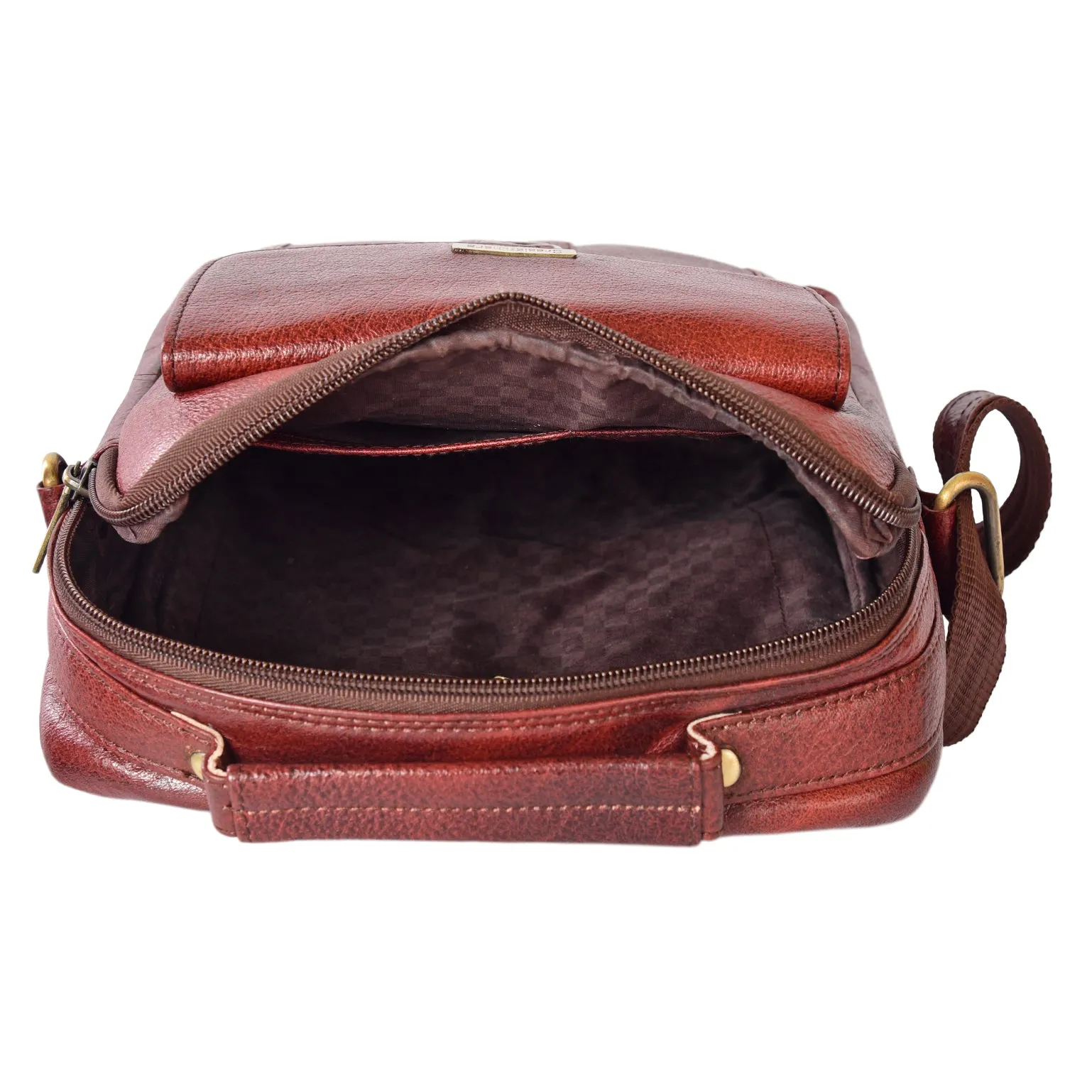 LEATHER SLING BAG  998907 (BROWN)