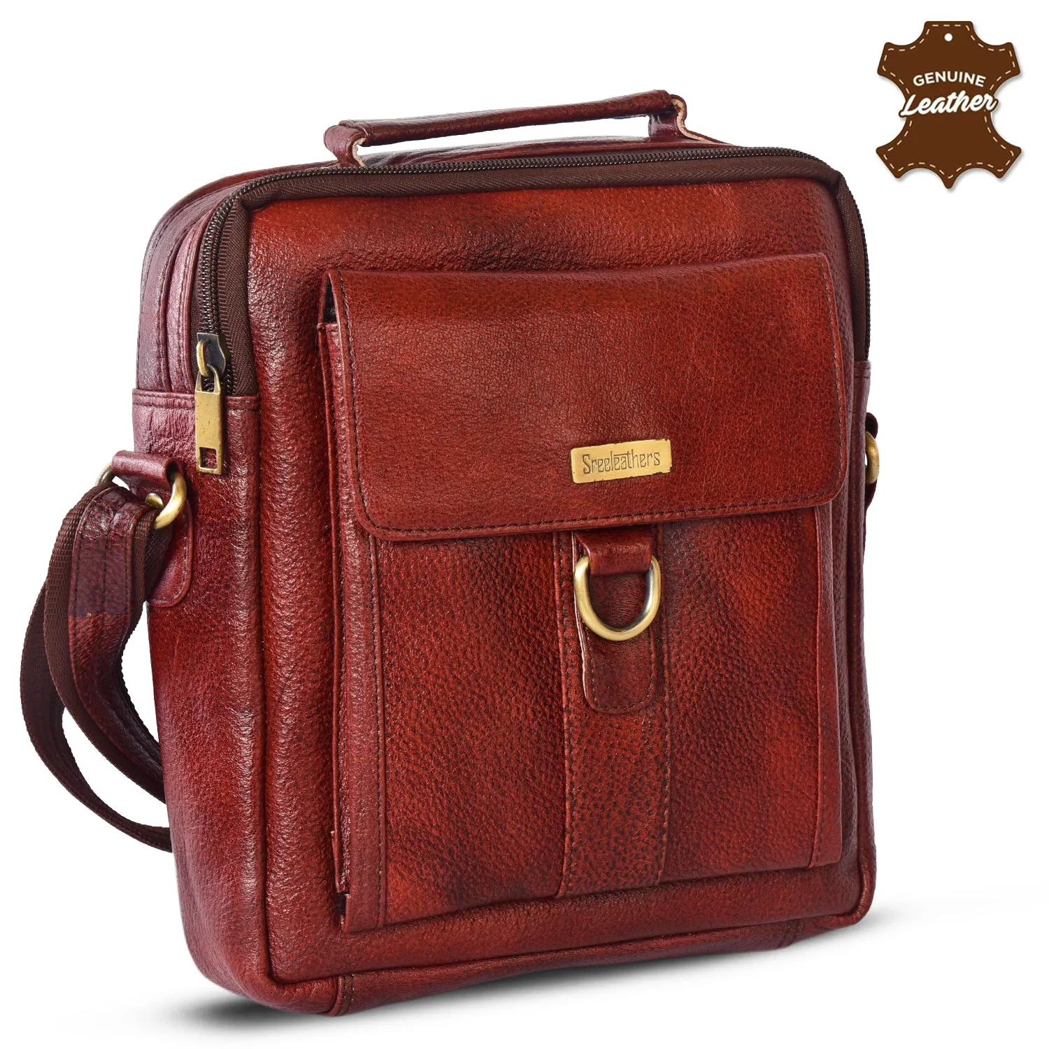 LEATHER SLING BAG  998907 (BROWN)