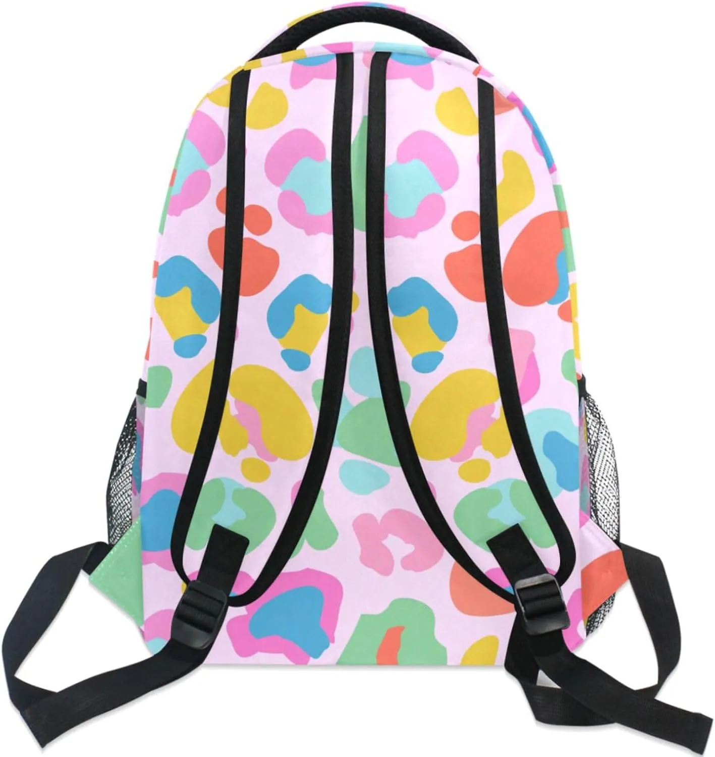 Leopard Pink Backpack Colorful Animal Skin Print Bookbag Daypack Travel Hiking Camping School Laptop Bag