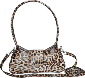 Leopard Print Purse for Women  Small Shoulder Handbag, Trendy Crescent Crossbody Bag for Daily & Party Use
