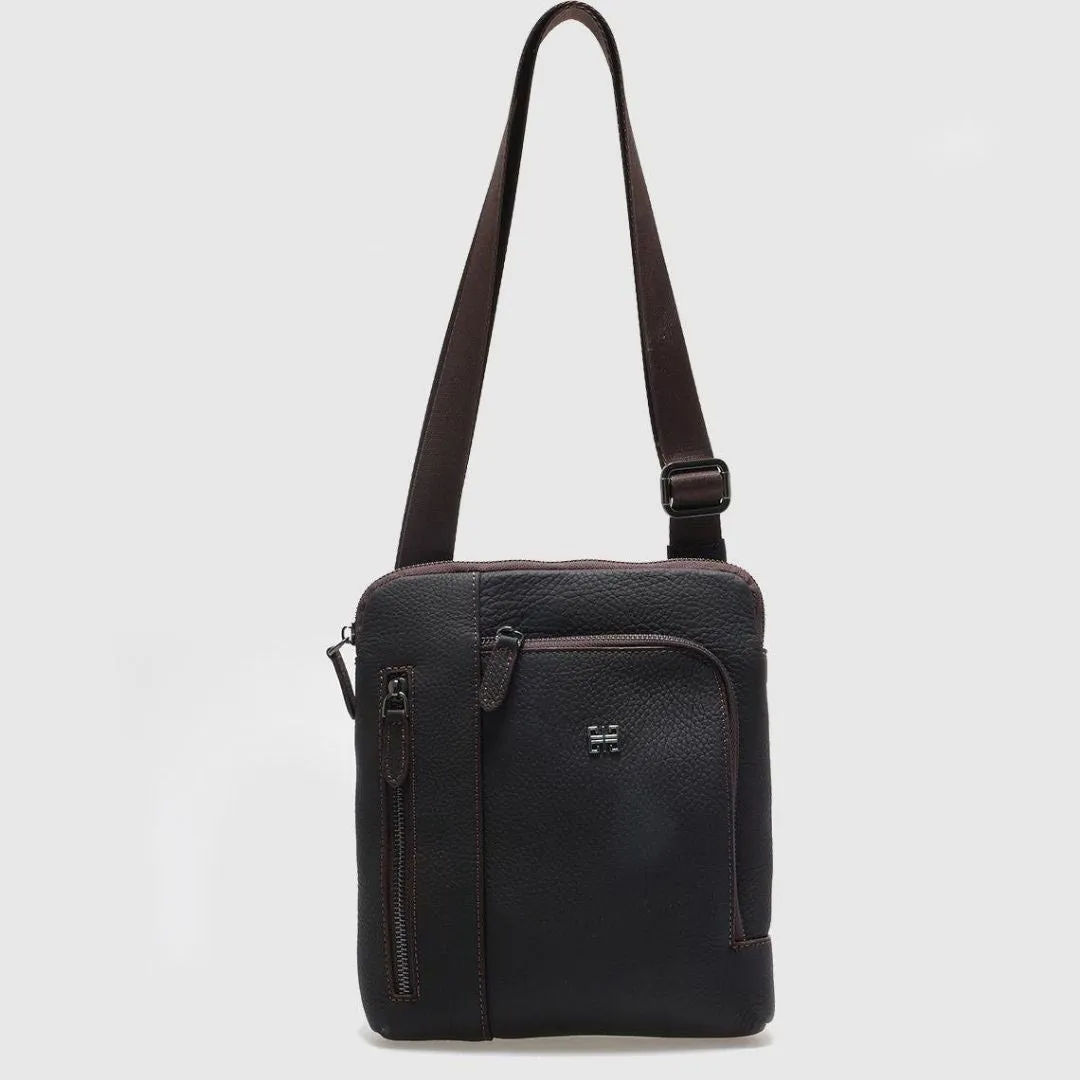 Madasat Men Brown Genuine Leather Messenger Bag - 913 |