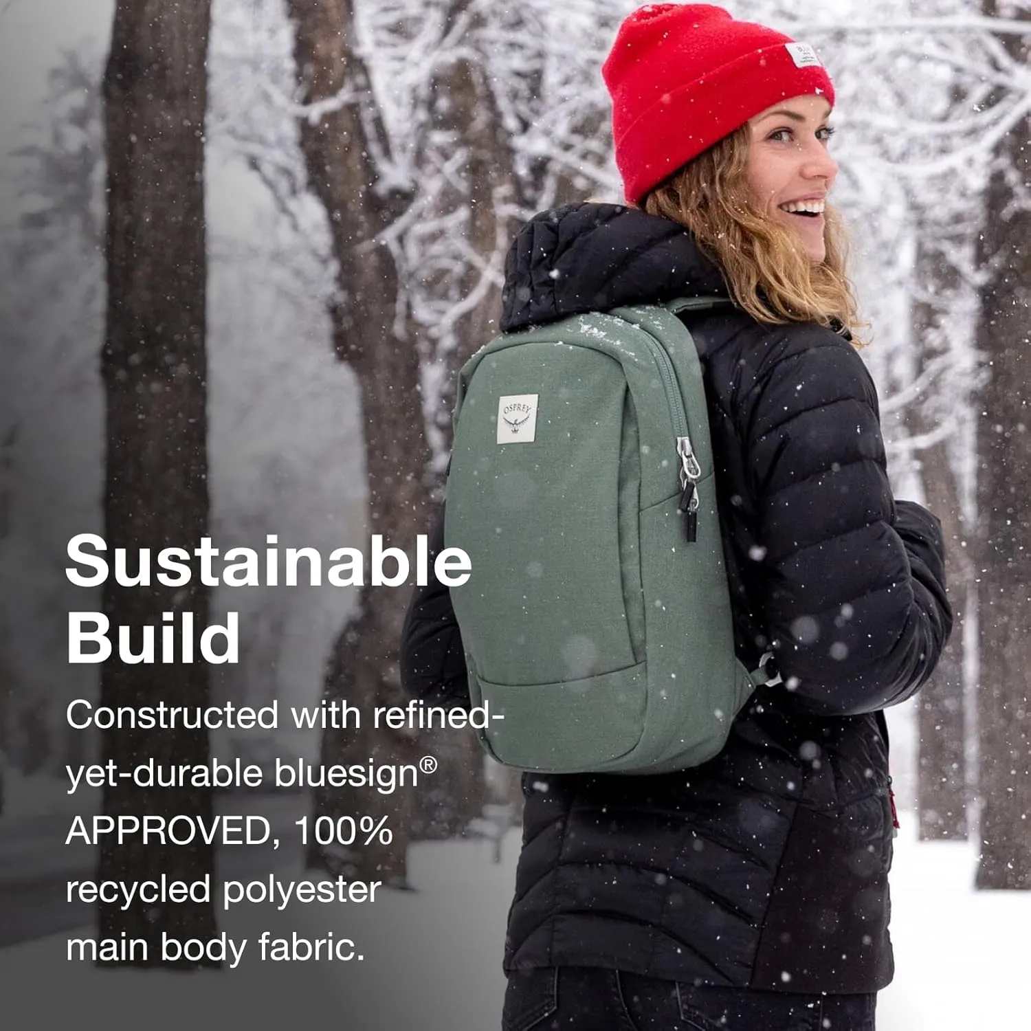 Osprey Arcane Small Day Commuter Backpack, Matcha Green Heather