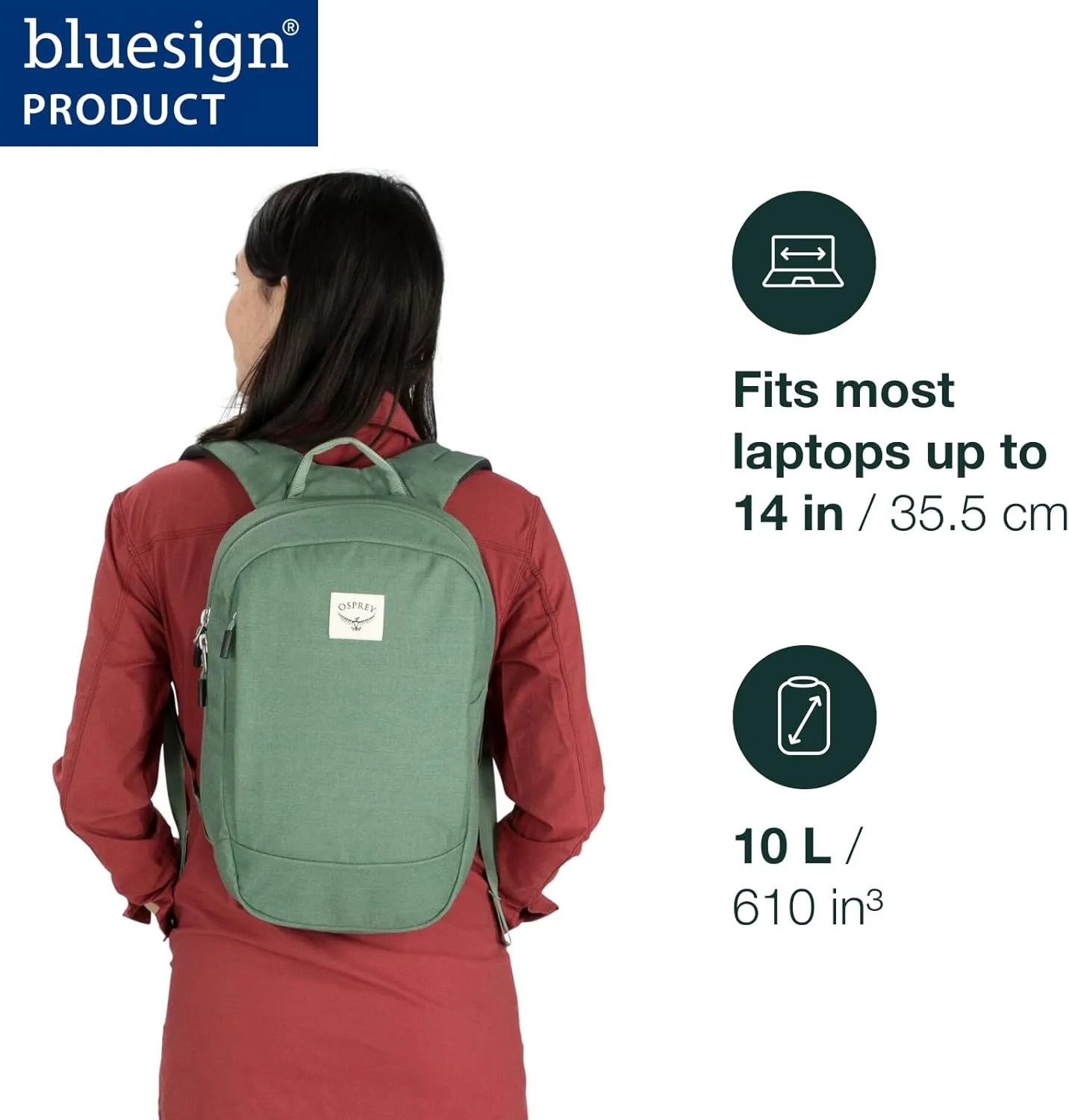 Osprey Arcane Small Day Commuter Backpack, Matcha Green Heather