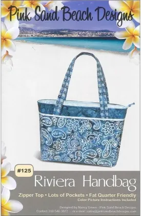 Pink Sand Beach Design Riviera Handbag Pattern