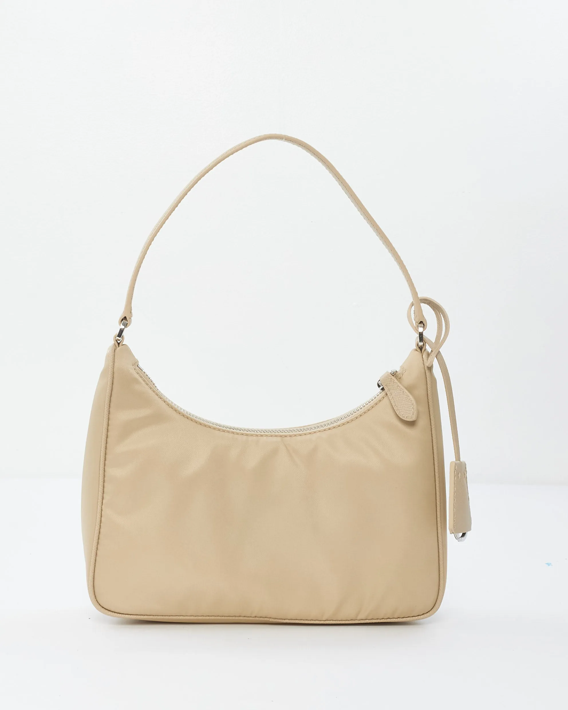 Prada Desert Beige Nylon 2005 Re-Edition Hobo Shoulder Bag