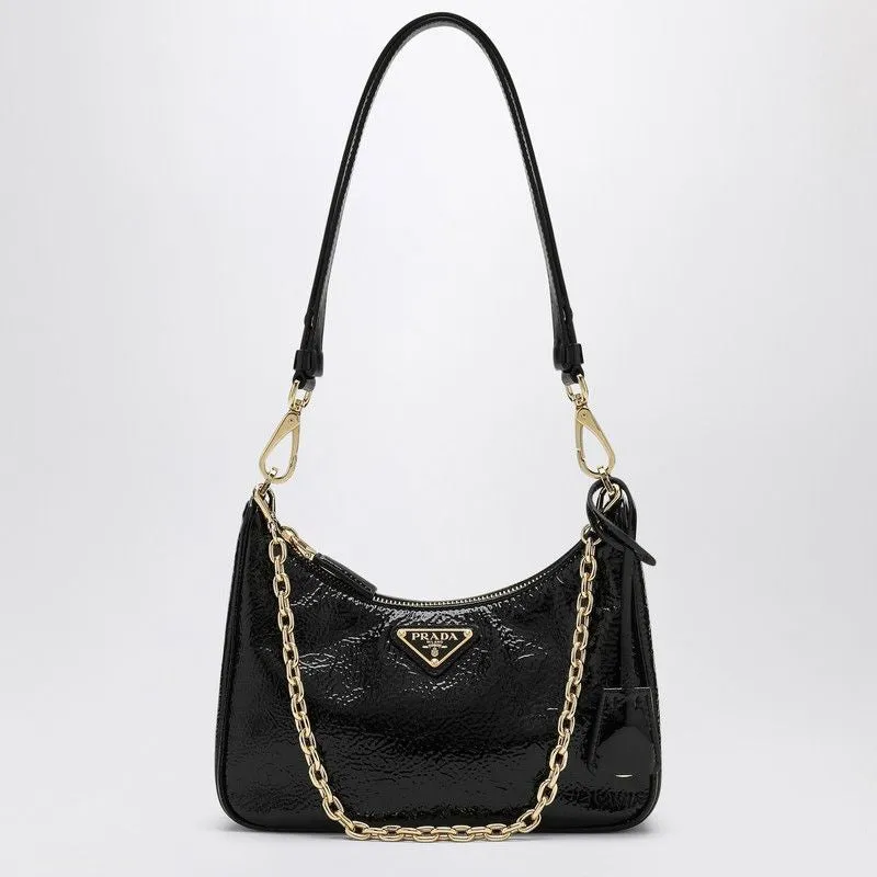 PRADA Mini Re-Edition Handbag in Patent Leather