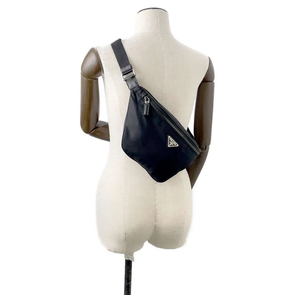 PRADA Re-Nylon Crossbody Bag Black 2VL033 Nylon Leather