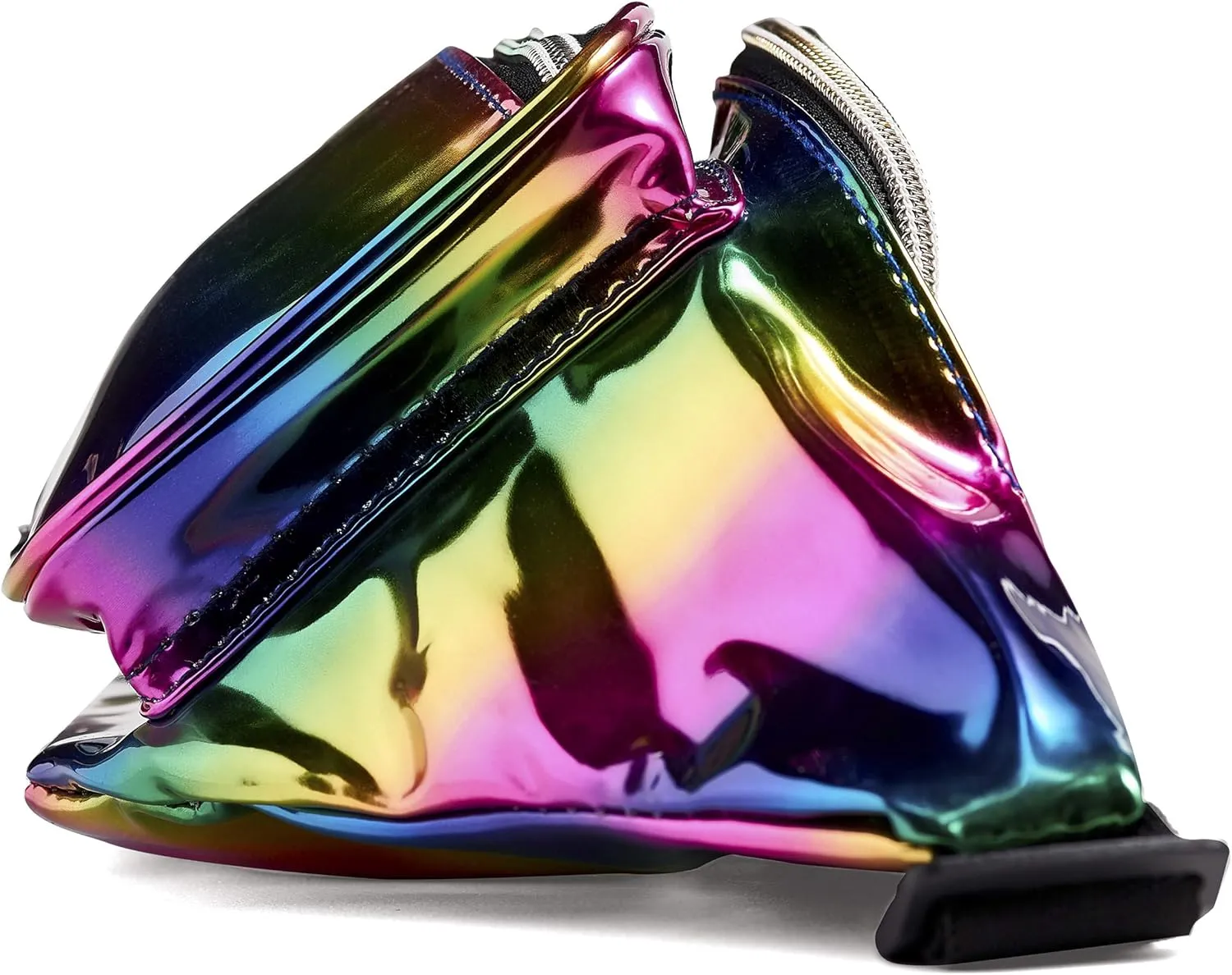 Rainbow Fanny Pack for Women Girls 80s Holographic Rave Festival Party Waist Belt Bags