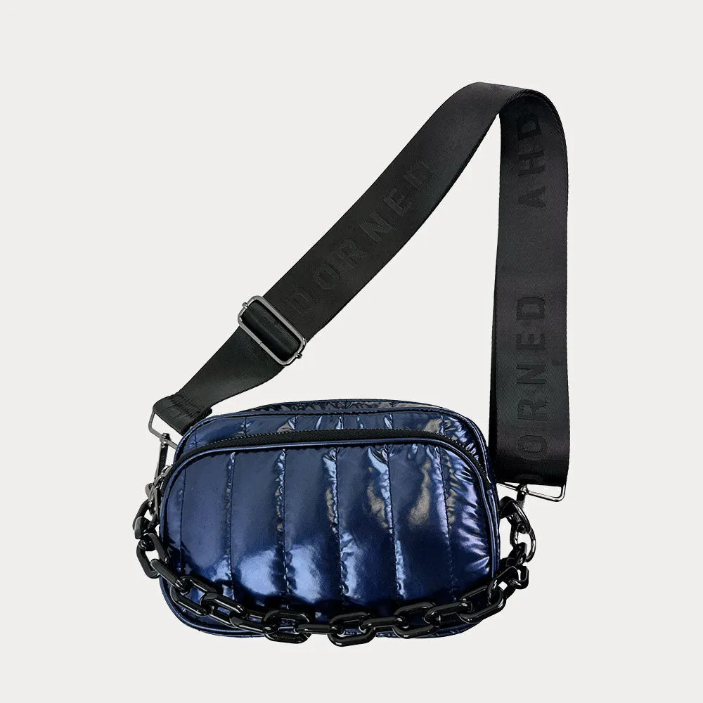 Ramona Quilted Liquid Nylon Crossbody Bag
