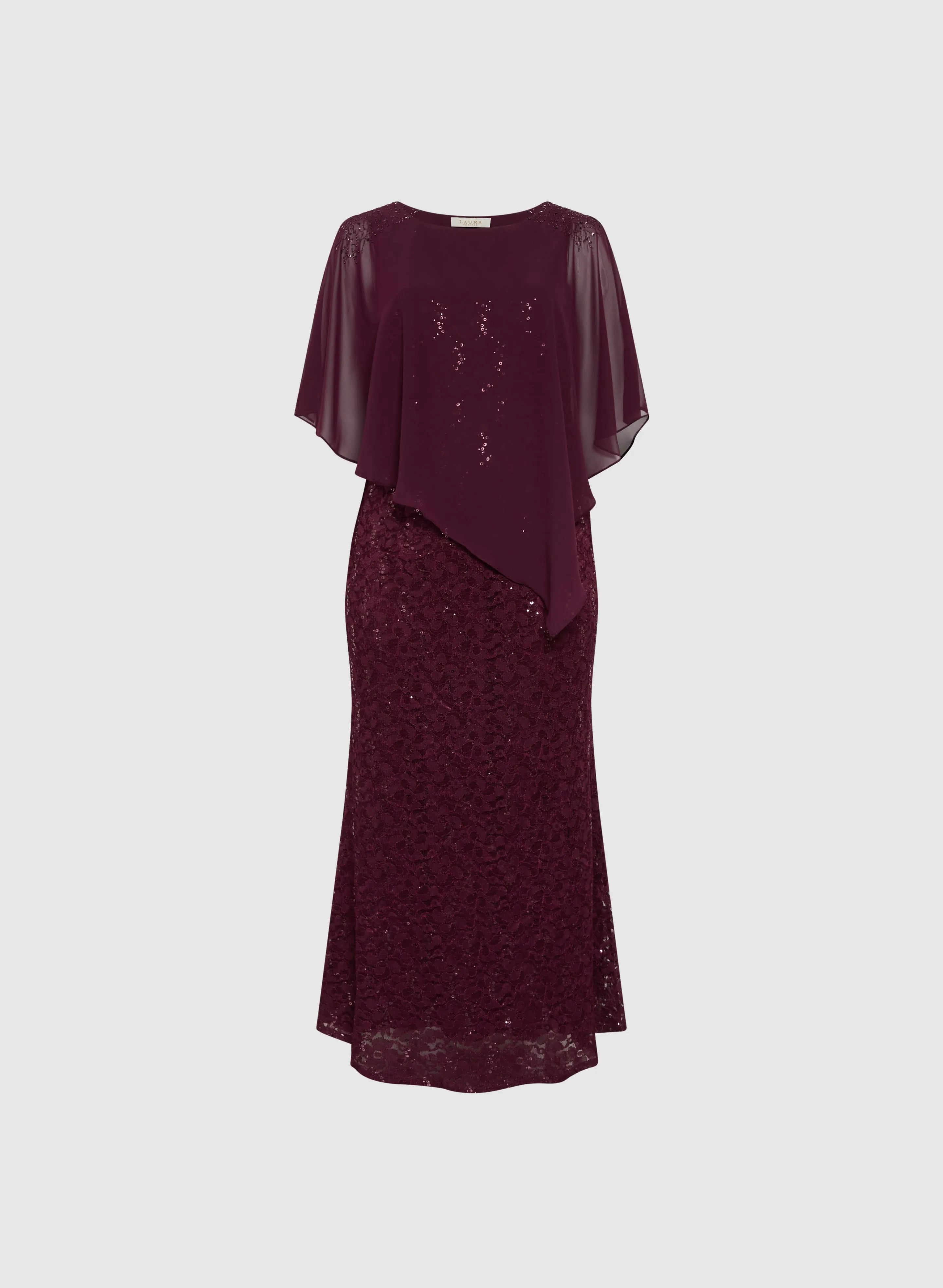 Sequin & Lace Maxi Dress