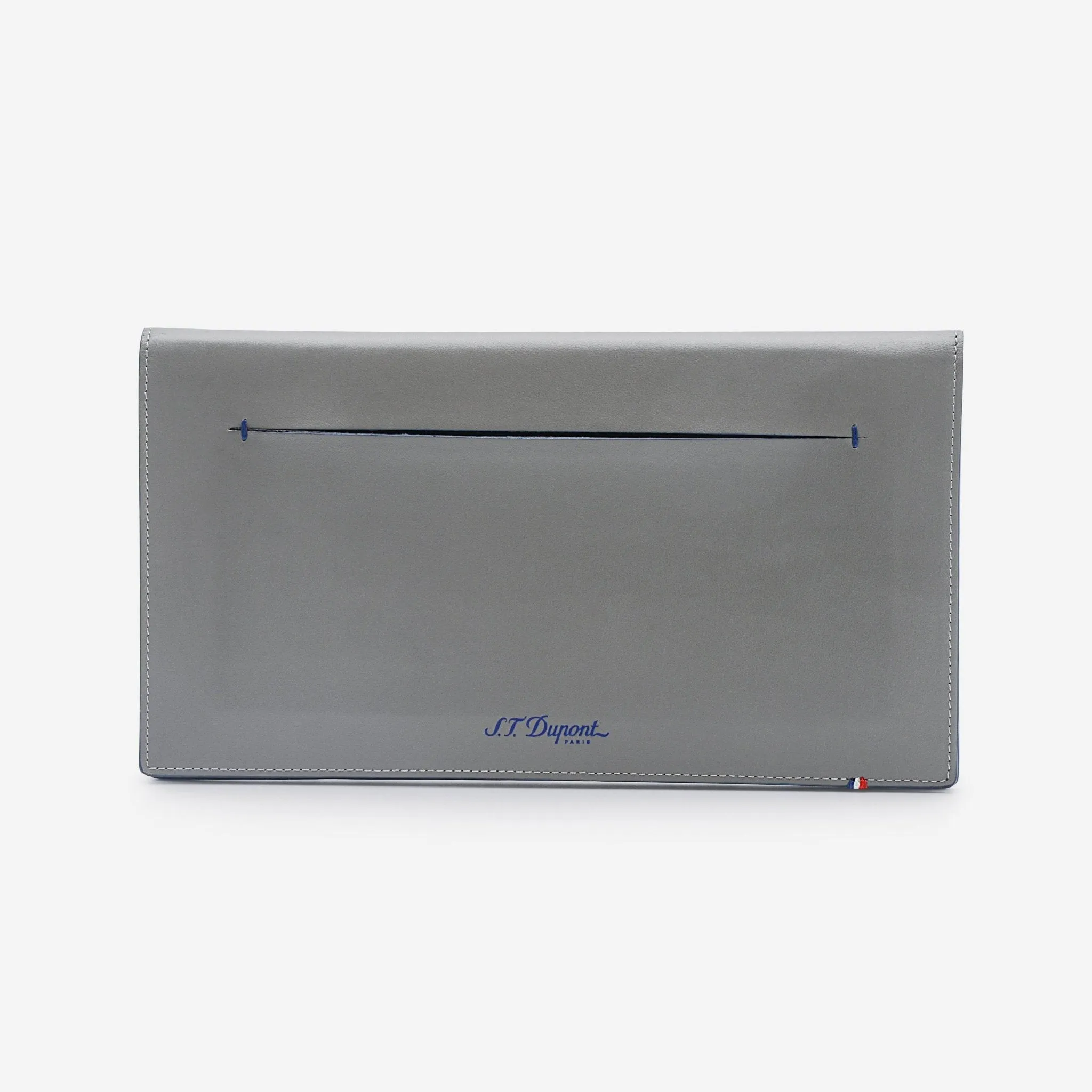 S.T. Dupont "Line D" Slim Grey and Blue Cowhide and Leather Travel Document Case 184203