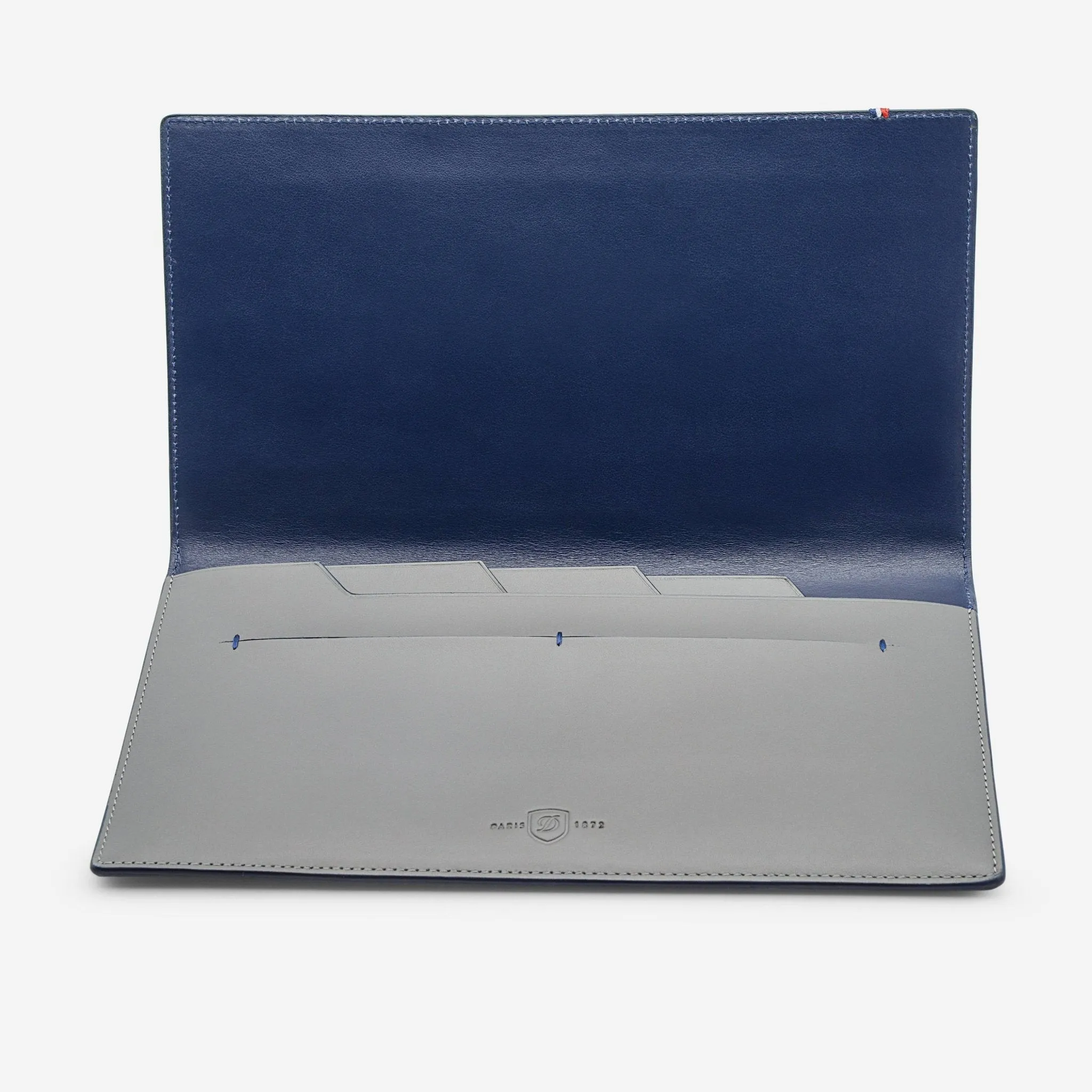 S.T. Dupont "Line D" Slim Grey and Blue Cowhide and Leather Travel Document Case 184203
