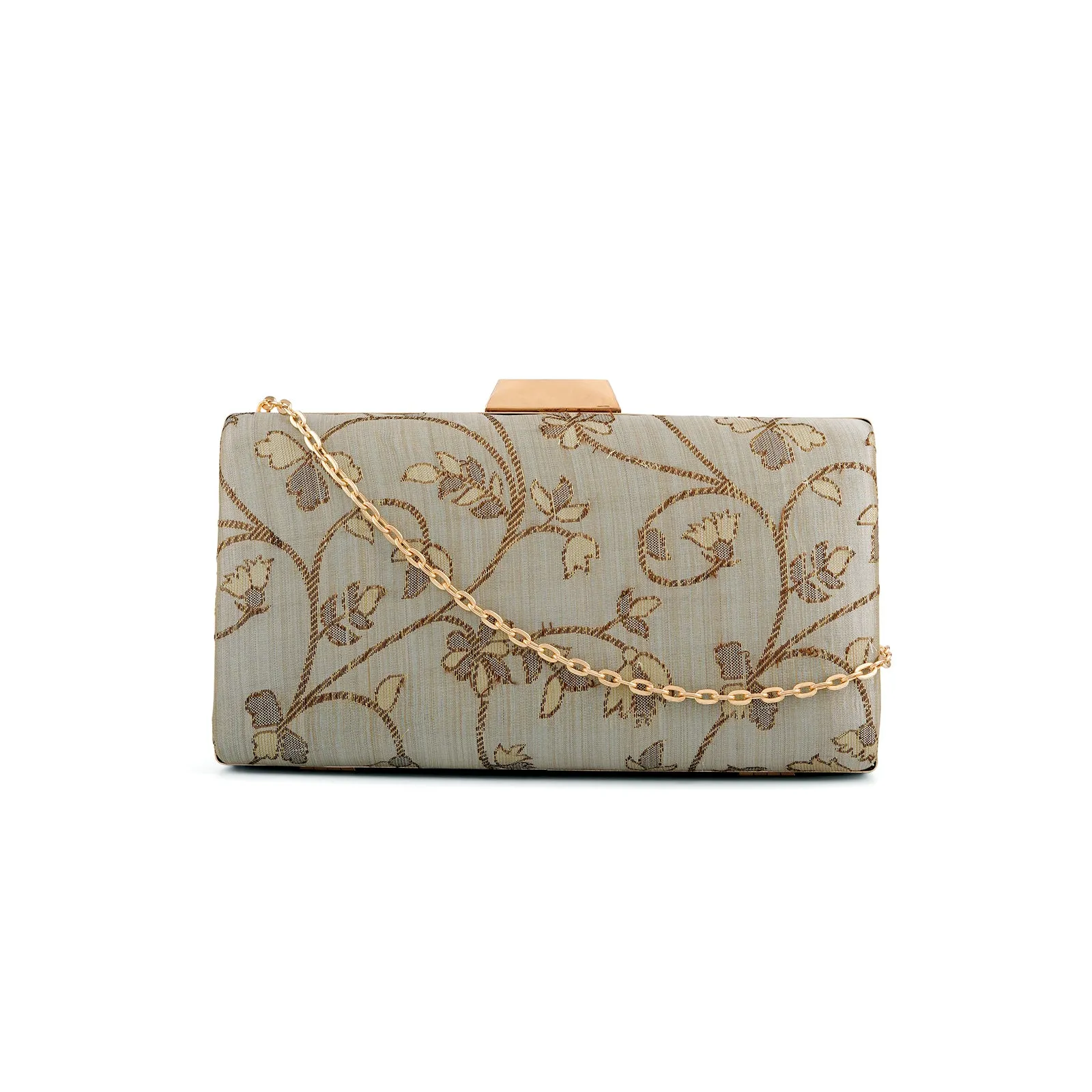 Teejh Yashvi Golden Floral Clutch