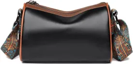 The dawnegy Boston Fashion Leather Crossbody BagWomen Boston Fashion Trendy Crossbody Bag. (Color : Black)