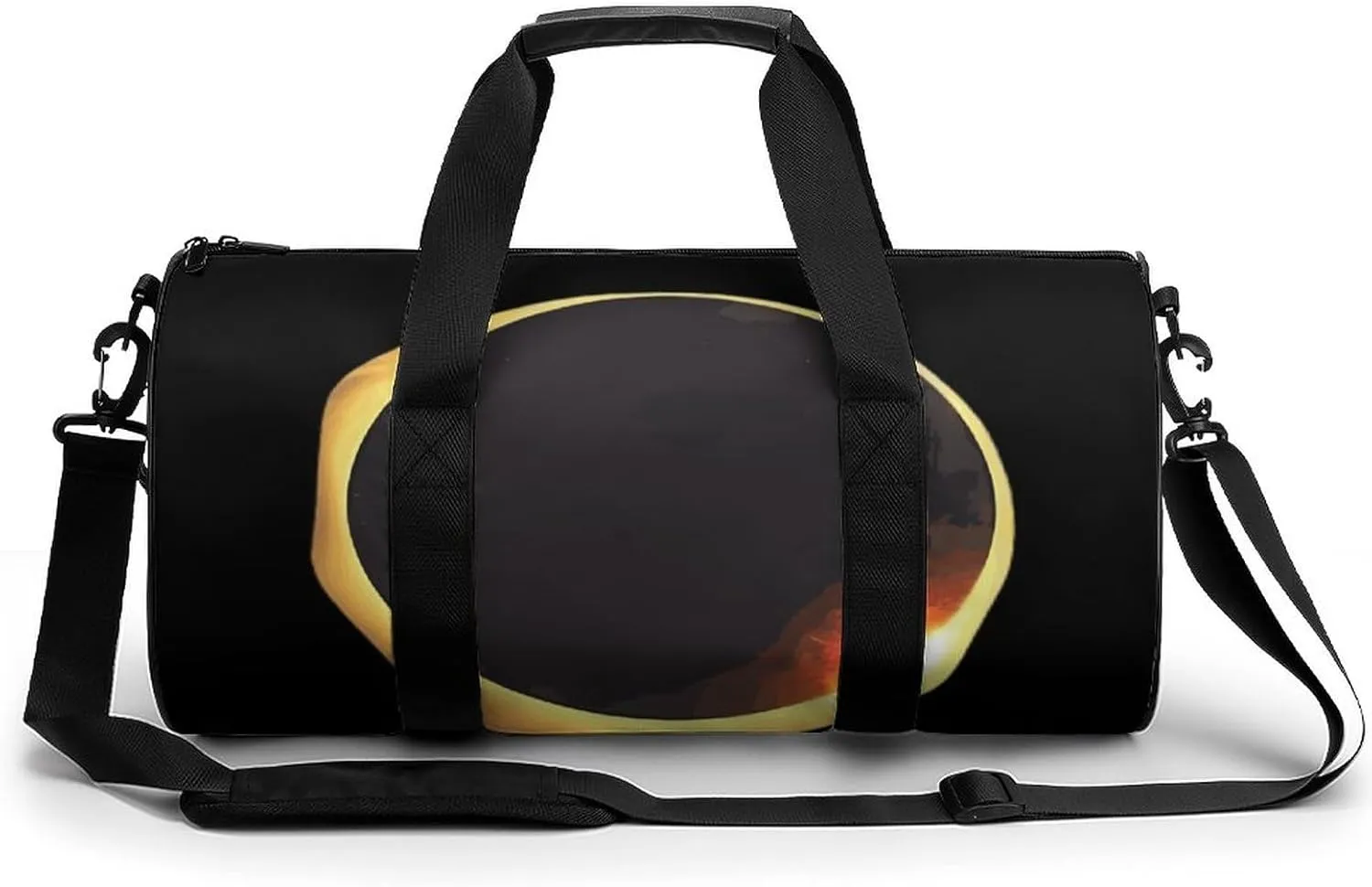 Total Solar Eclipse Print Gym Sport Bag Travel Duffel Bags Weekender Carry on Tote Bags for Women Men