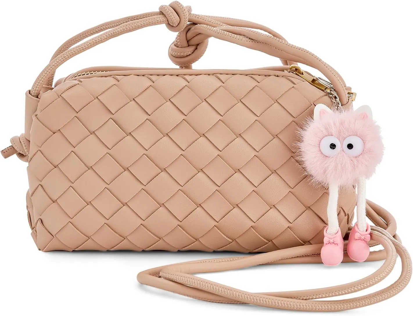 UPSONG Woven Crossbody Bags for WomenFashion Leather Lightweight Handbags Shoulder Bag Phone Purse Ladies Messenger Bag