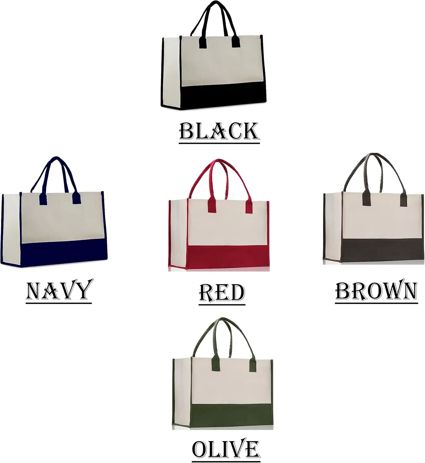 VANESSA ROSELLA Premium Quality Personalized 100% Cotton Canvas Chic Tote Bag