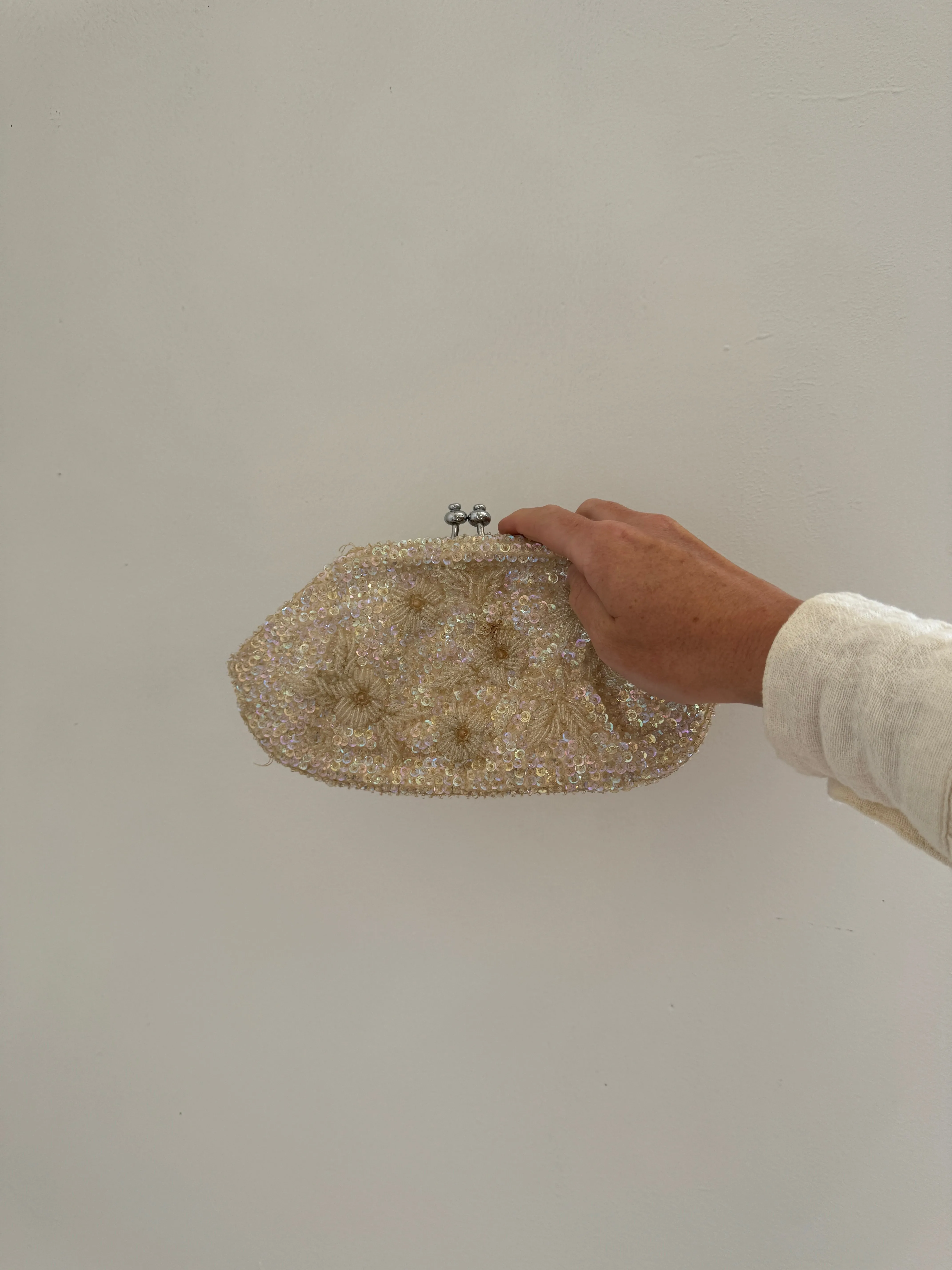Vintage Sequin Stardust Beaded Clutch