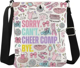 WCGXKO Cheerleader Gift Cheerleading Charm Crossbody Bag Sorry. Cant. Cheer. Comp. Bye. Cheer Team Gift Cheer Gift