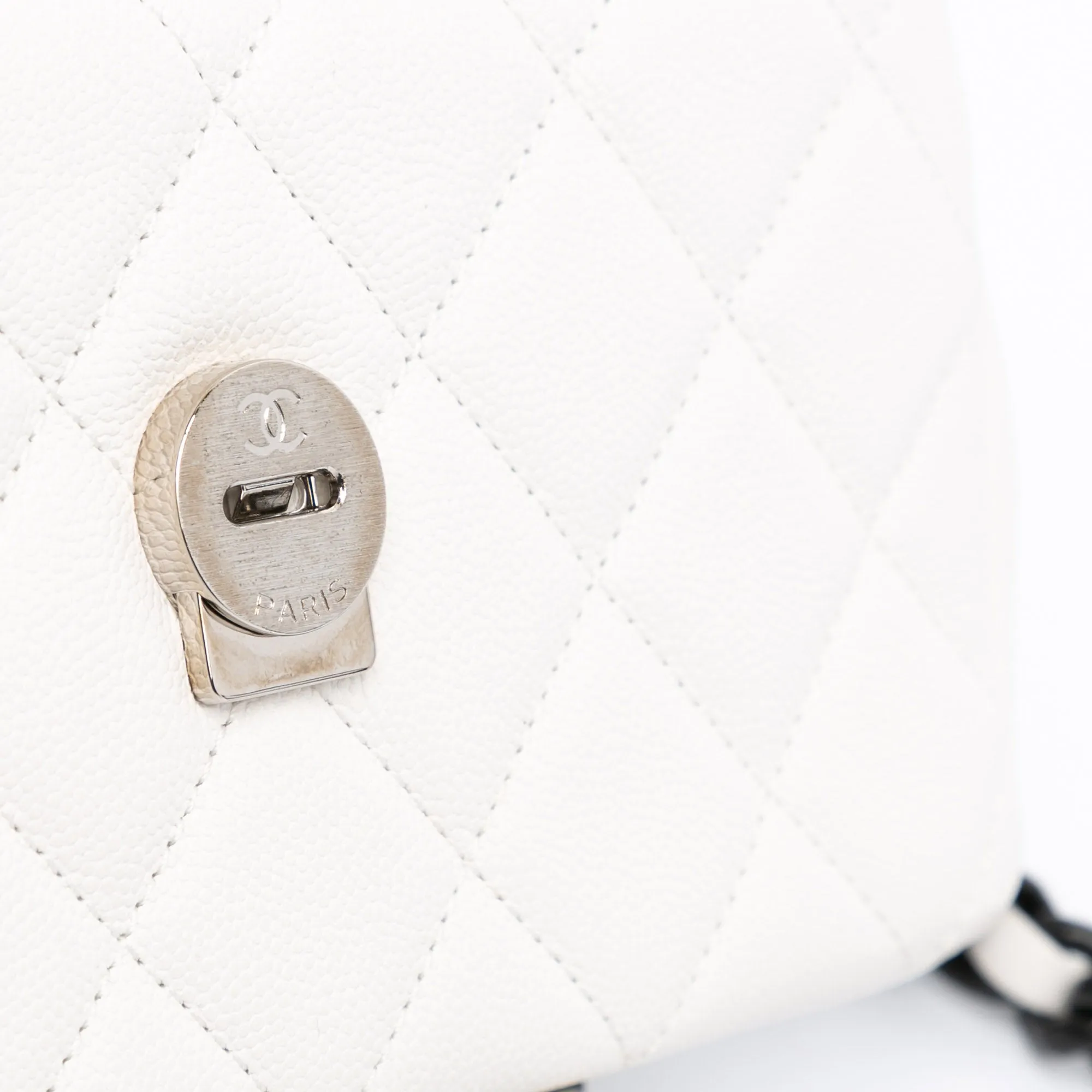 White Chanel Small Quilted Caviar My Everything Flap Crossbody Bag