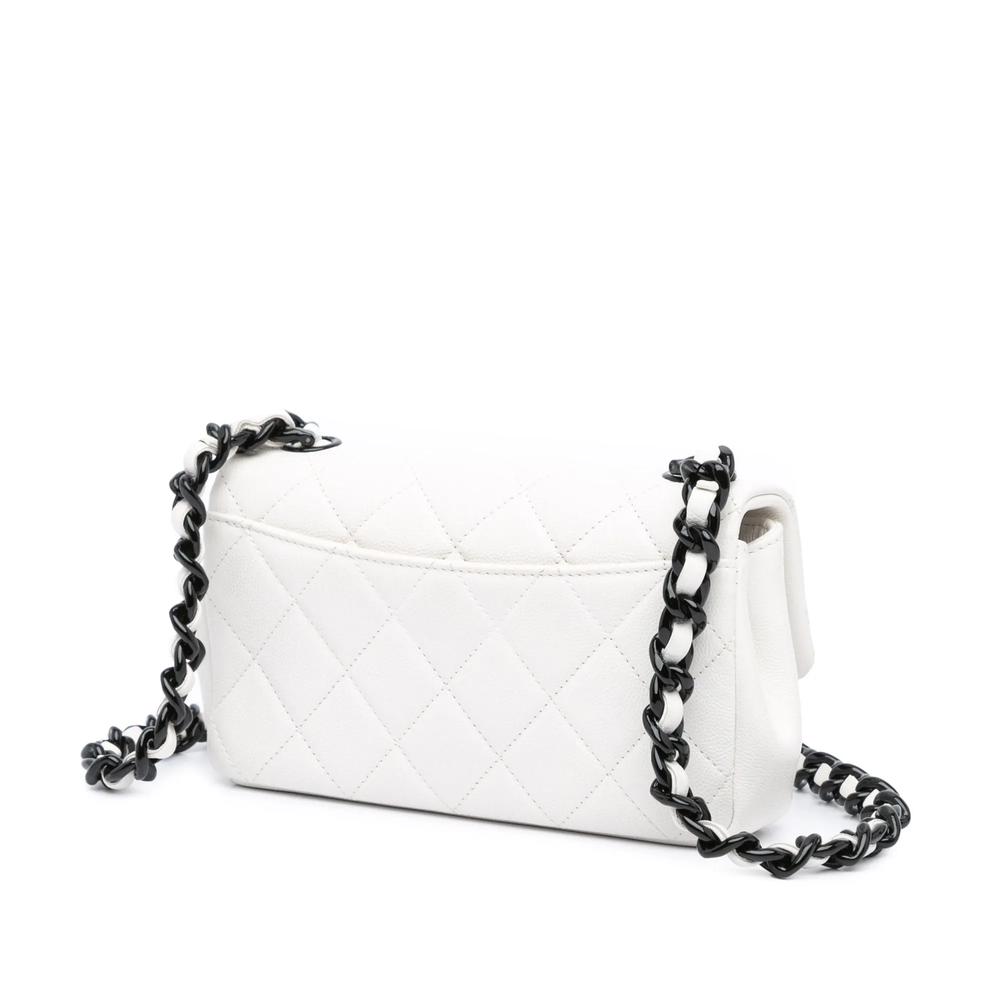 White Chanel Small Quilted Caviar My Everything Flap Crossbody Bag