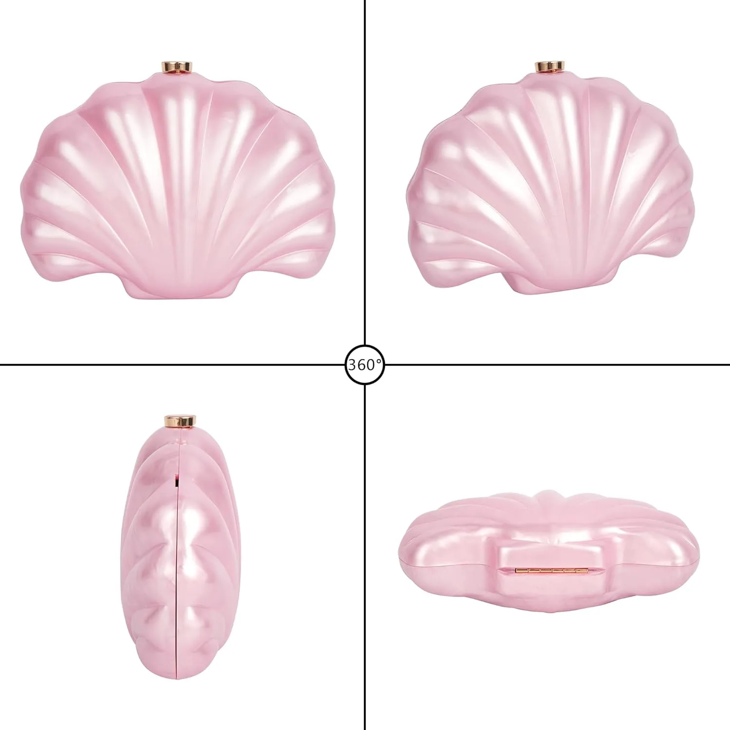Women Seashell Evening Bag Purse Mermaid Chain Strap Clutch Handbag Shoulder Bag