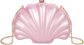 Women Seashell Evening Bag Purse Mermaid Chain Strap Clutch Handbag Shoulder Bag